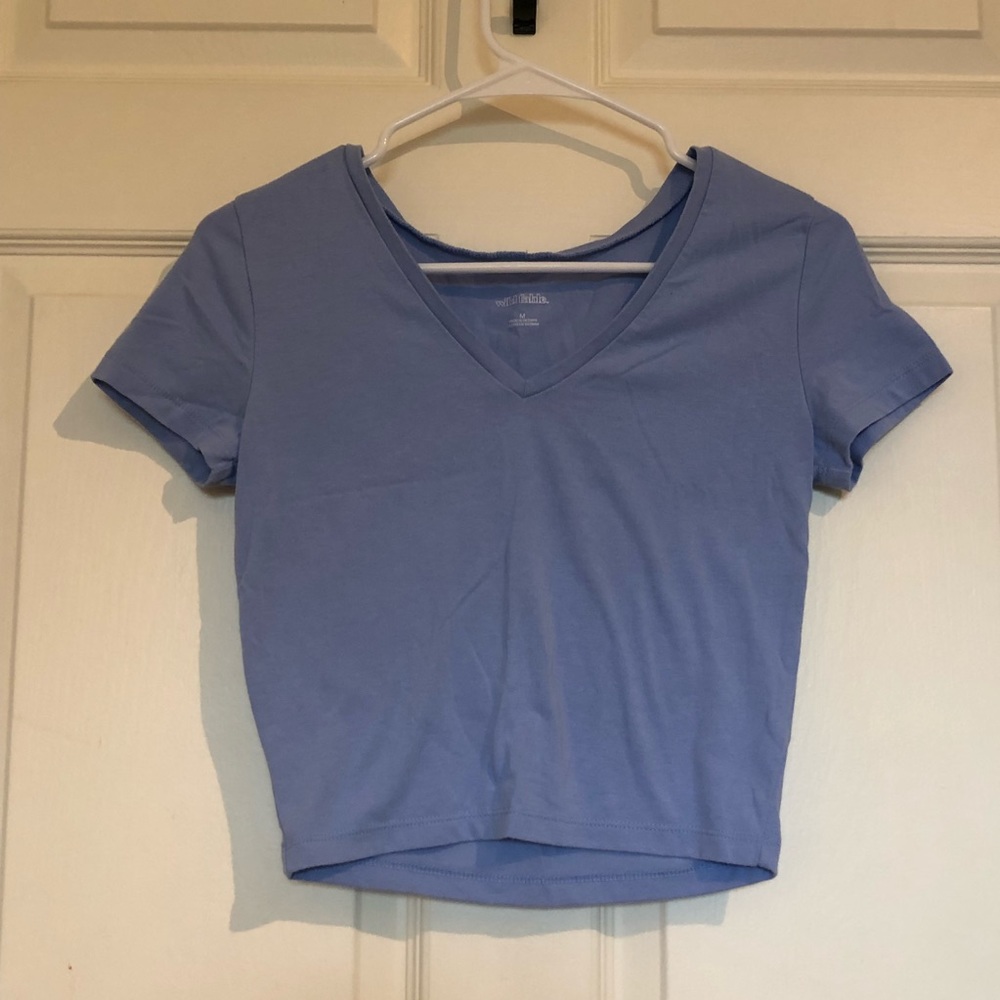 Wild Fable Blue V-Neck Crop Top